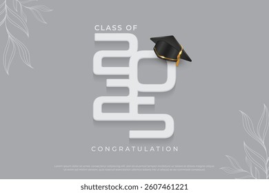 Class of 2025 logo concept for celebration with modern design