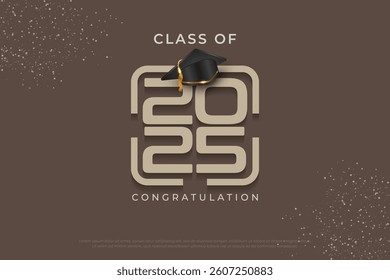 Class of 2025, logo concept for High School or University. Vector illustration