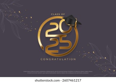 Class of 2025 logo with creative concept for celebration