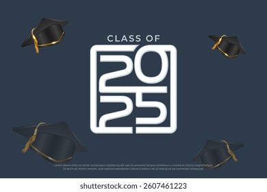 Class of 2025 logo with flat design for celebration