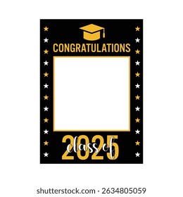 Class of 2025 photo booth frame isolated on white.