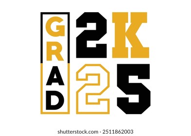 Class of 2025 png, Graduation eps, Senior 2k25 eps, Graduation T shirt, silhouette, Christmas eps, Cut File Cricut, Education Hand drawn lettering, vector illustration of a graduating class of 2025