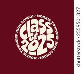 Class of 2025 Retro Circle Design for T-Shirts and Prints.