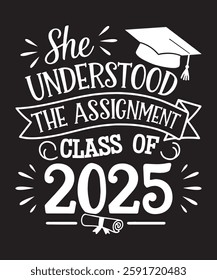 Class of 2025 Senior Graduation Vector. Finally Graduate, College Grad, Grad School Design for Posters, Mugs, Apparel, and Clothing Prints. Perfect for Graduation Celebrations and Gift Ideas