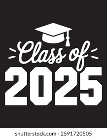 Class of 2025 Senior Graduation Vector. Finally Graduate, College Grad, Grad School Design for Posters, Mugs, Apparel, and Clothing Prints. Perfect for Graduation Celebrations and Gift Ideas