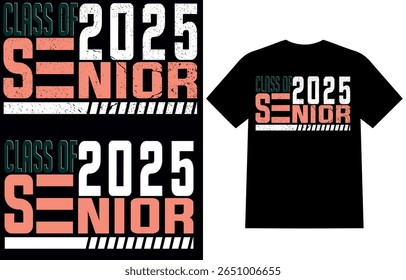 class of 2025 senior vibes typography retro vintage t shirt , senior vibes 2025  shirt,