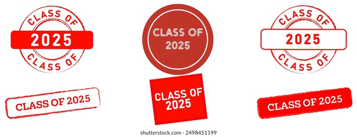 class of 2025 stamp collection red color grade school university college academy