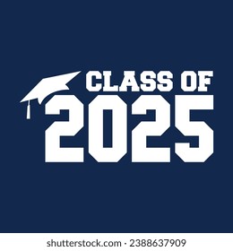 Clase del vector de diseño tipográfico 2025. Texto para diseño, evento de felicitación, camiseta, fiesta, secundaria o graduado universitario. Clase editable de diseño tipográfico 2025	