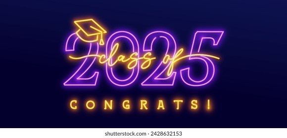 Class of 2025 typography design vector. Text for design, congratulation event,