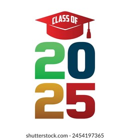 Class of 2025 typography design vector. Text for design, congratulation event, T-shirt, party, high school or college graduate. Editable class of 2025 typography design
