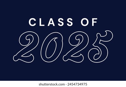 Class of 2025 typography design vector. Text for design, congratulation event, T-shirt, party, high school or college graduate. Editable class of 2025 typography design svg