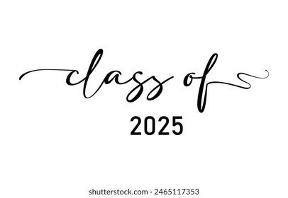 Class of 2025 typography design vector. Text for design, congratulation event, T-shirt, party, high school or college graduate. Editable class of 2025 typography design