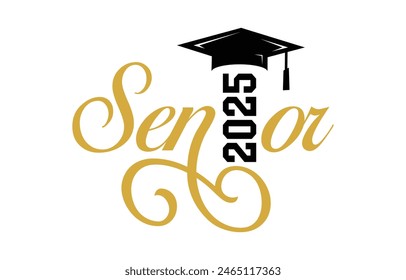 Class of 2025 typography design vector. Text for design, congratulation event, T-shirt, party, high school or college graduate. Editable class of 2025 typography design