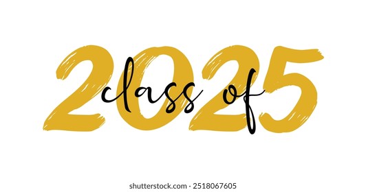 Classe de 2025 vetor de design tipográfico. Design de ouro para uma cerimônia de formatura. Classe de 2025. Parabéns graduados modelo de design de tipografia para camisas, selos, logotipos, cartões, convites, etc.