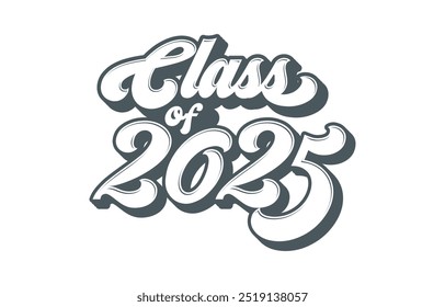 Classe de 2025 vetor de design tipográfico. Texto para design, evento de congratulação, camiseta, festa, ensino médio ou pós-graduação da faculdade. Classe editável de design tipográfico 2025