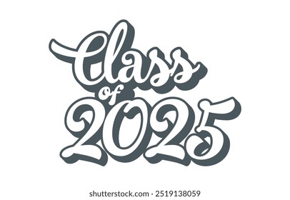 Classe de 2025 vetor de design tipográfico. Texto para design, evento de congratulação, camiseta, festa, ensino médio ou pós-graduação da faculdade. Classe editável de design tipográfico 2025