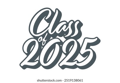 Classe de 2025 vetor de design tipográfico. Texto para design, evento de congratulação, camiseta, festa, ensino médio ou pós-graduação da faculdade. Classe editável de design tipográfico 2025