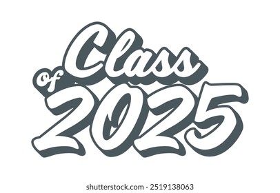 Classe de 2025 vetor de design tipográfico. Texto para design, evento de congratulação, camiseta, festa, ensino médio ou pós-graduação da faculdade. Classe editável de design tipográfico 2025