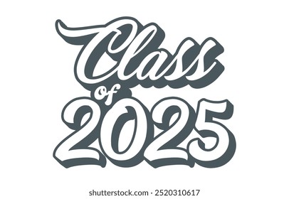 Classe de 2025 vetor de design tipográfico. Texto para design, evento de congratulação, camiseta, festa, ensino médio ou pós-graduação da faculdade. Classe editável de design tipográfico 2025