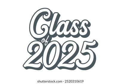 Classe de 2025 vetor de design tipográfico. Texto para design, evento de congratulação, camiseta, festa, ensino médio ou pós-graduação da faculdade. Classe editável de design tipográfico 2025