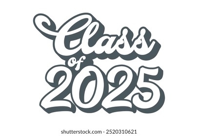 Classe de 2025 vetor de design tipográfico. Texto para design, evento de congratulação, camiseta, festa, ensino médio ou pós-graduação da faculdade. Classe editável de design tipográfico 2025