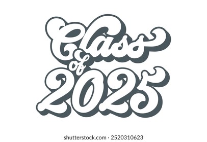 Classe de 2025 vetor de design tipográfico. Texto para design, evento de congratulação, camiseta, festa, ensino médio ou pós-graduação da faculdade. Classe editável de design tipográfico 2025