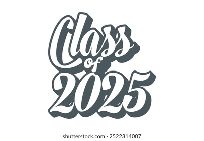 Classe de 2025 vetor de design tipográfico. Texto para design, evento de congratulação, camiseta, festa, ensino médio ou pós-graduação da faculdade. Classe editável de design tipográfico 2025