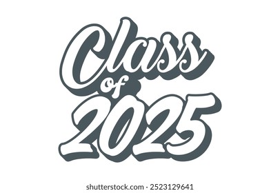 Classe de 2025 vetor de design tipográfico. Texto para design, evento de congratulação, camiseta, festa, ensino médio ou pós-graduação da faculdade. Classe editável de design tipográfico 2025