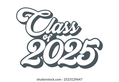 Classe de 2025 vetor de design tipográfico. Texto para design, evento de congratulação, camiseta, festa, ensino médio ou pós-graduação da faculdade. Classe editável de design tipográfico 2025