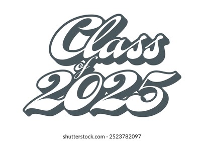 Classe de 2025 vetor de design tipográfico. Texto para design, evento de congratulação, camiseta, festa, ensino médio ou pós-graduação da faculdade. Classe editável de design tipográfico 2025