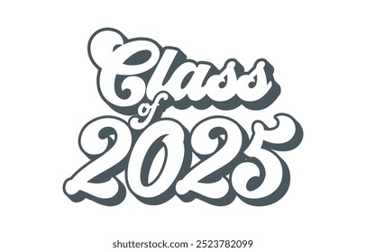 Classe de 2025 vetor de design tipográfico. Texto para design, evento de congratulação, camiseta, festa, ensino médio ou pós-graduação da faculdade. Classe editável de design tipográfico 2025