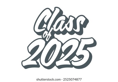 Classe de 2025 vetor de design tipográfico. Texto para design, evento de congratulação, camiseta, festa, ensino médio ou pós-graduação da faculdade. Classe editável de design tipográfico 2025