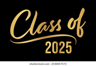 Class of 2025 typography design vector. Text for design, congratulation event, T-shirt, party, high school or college graduate. Editable class of 2025 typography design