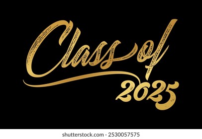 Classe de 2025 vetor de design tipográfico. Texto para design, evento de congratulação, camiseta, festa, ensino médio ou pós-graduação da faculdade. Classe editável de design tipográfico 2025