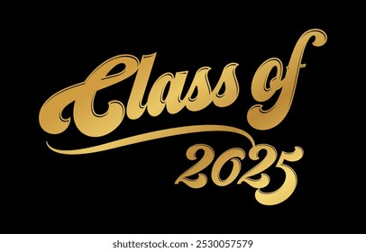 Classe de 2025 vetor de design tipográfico. Texto para design, evento de congratulação, camiseta, festa, ensino médio ou pós-graduação da faculdade. Classe editável de design tipográfico 2025