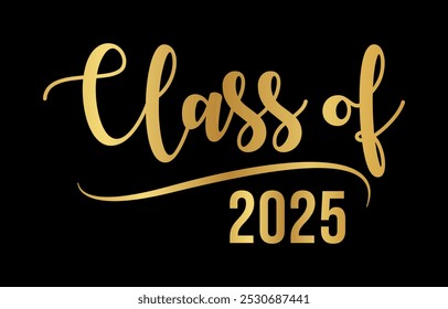 Classe de 2025 vetor de design tipográfico. Texto para design, evento de congratulação, camiseta, festa, ensino médio ou pós-graduação da faculdade. Classe editável de design tipográfico 2025