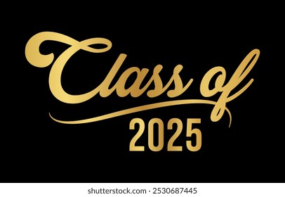 Classe de 2025 vetor de design tipográfico. Texto para design, evento de congratulação, camiseta, festa, ensino médio ou pós-graduação da faculdade. Classe editável de design tipográfico 2025