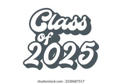 Classe de 2025 vetor de design tipográfico. Texto para design, evento de congratulação, camiseta, festa, ensino médio ou pós-graduação da faculdade. Classe editável de design tipográfico 2025