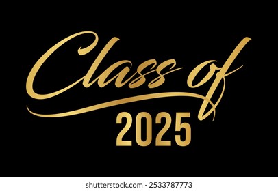 Clase de Vector de diseño de tipografía 2025. Texto para diseño, evento de felicitación, camiseta, fiesta, escuela secundaria o graduado universitario. Clase editable de diseño de tipografía 2025