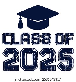 Classe de 2025 vetor de design tipográfico. Texto para design, evento de congratulação, camiseta, festa, ensino médio ou pós-graduação da faculdade. Classe editável de design tipográfico 2025