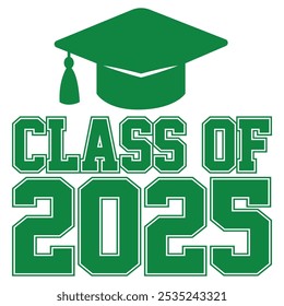 Class of 2025 typography design vector. Text for design, congratulation event, T-shirt, party, high school or college graduate. Editable class of 2025 typography design