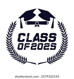 Class of 2025 typography design vector. Text for design, congratulation event, T-shirt, party, high school or college graduate. Editable class of 2025 typography design