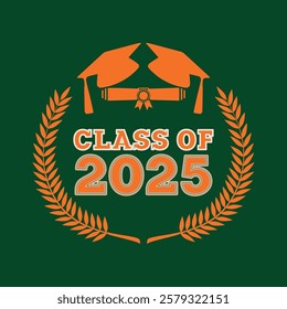 Class of 2025 typography design vector. Text for design, congratulation event, T-shirt, party, high school or college graduate. Editable class of 2025 typography design