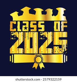 Class of 2025 typography design vector. Text for design, congratulation event, T-shirt, party, high school or college graduate. Editable class of 2025 typography design