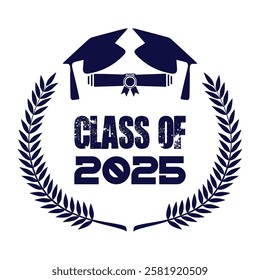 Class of 2025 typography design vector. Text for design, congratulation event, T-shirt, party, high school or college graduate. Editable class of 2025 typography design