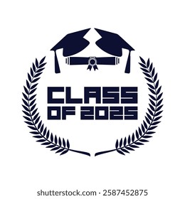 Class of 2025 typography design vector. Text for design, congratulation event, T-shirt, party, high school or college graduate. Editable class of 2025 typography design