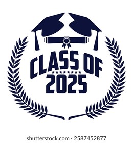 Class of 2025 typography design vector. Text for design, congratulation event, T-shirt, party, high school or college graduate. Editable class of 2025 typography design