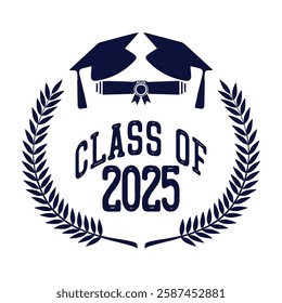 Class of 2025 typography design vector. Text for design, congratulation event, T-shirt, party, high school or college graduate. Editable class of 2025 typography design