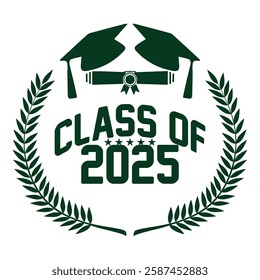 Class of 2025 typography design vector. Text for design, congratulation event, T-shirt, party, high school or college graduate. Editable class of 2025 typography design