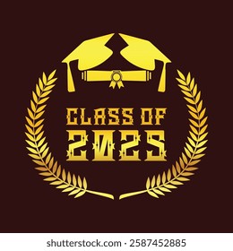 Class of 2025 typography design vector. Text for design, congratulation event, T-shirt, party, high school or college graduate. Editable class of 2025 typography design